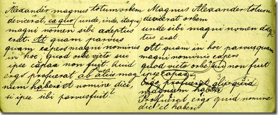 Stein Aurél füzete a drezdai Kreuzschuléból, 1876, részlet
