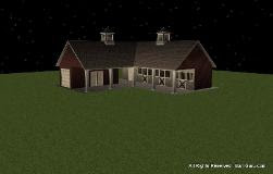Barn Plans - Shed Row Barn - Breeze Way Barn - Design 