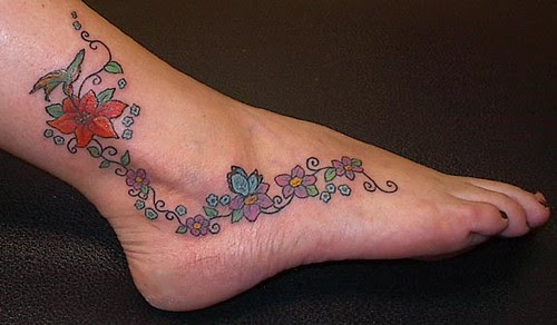 flower foot tattoo