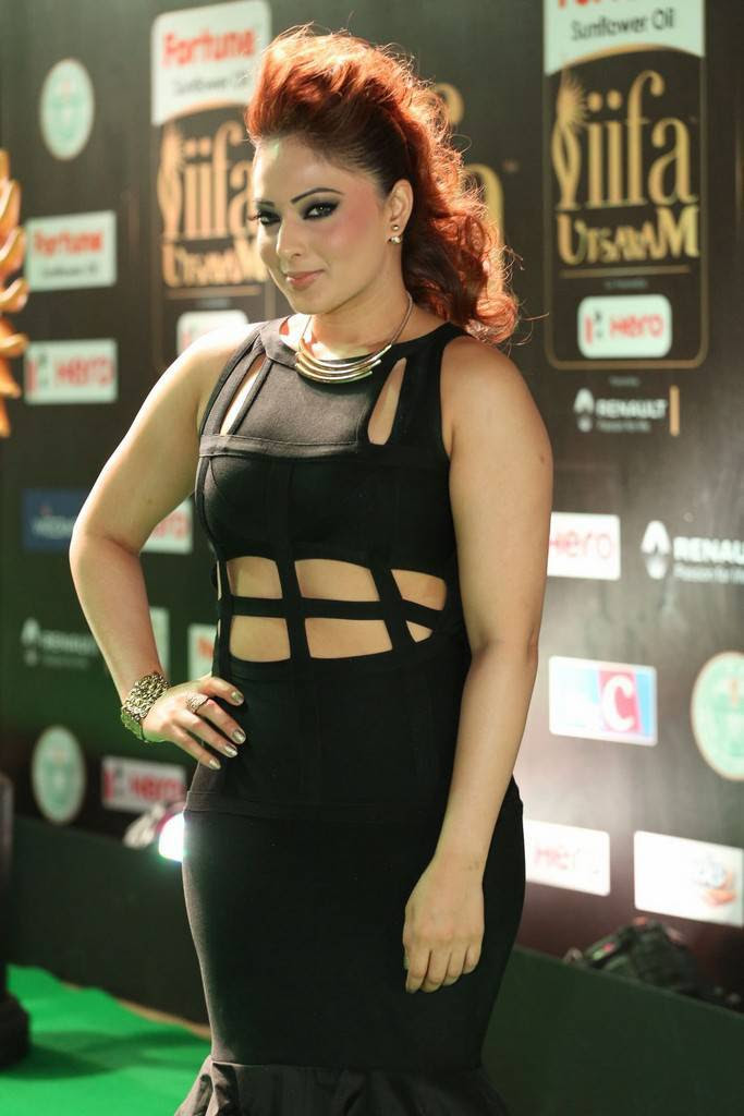 Tollywood Actress Nikesha Patel At IIFA Awards 2017 In Black Dress