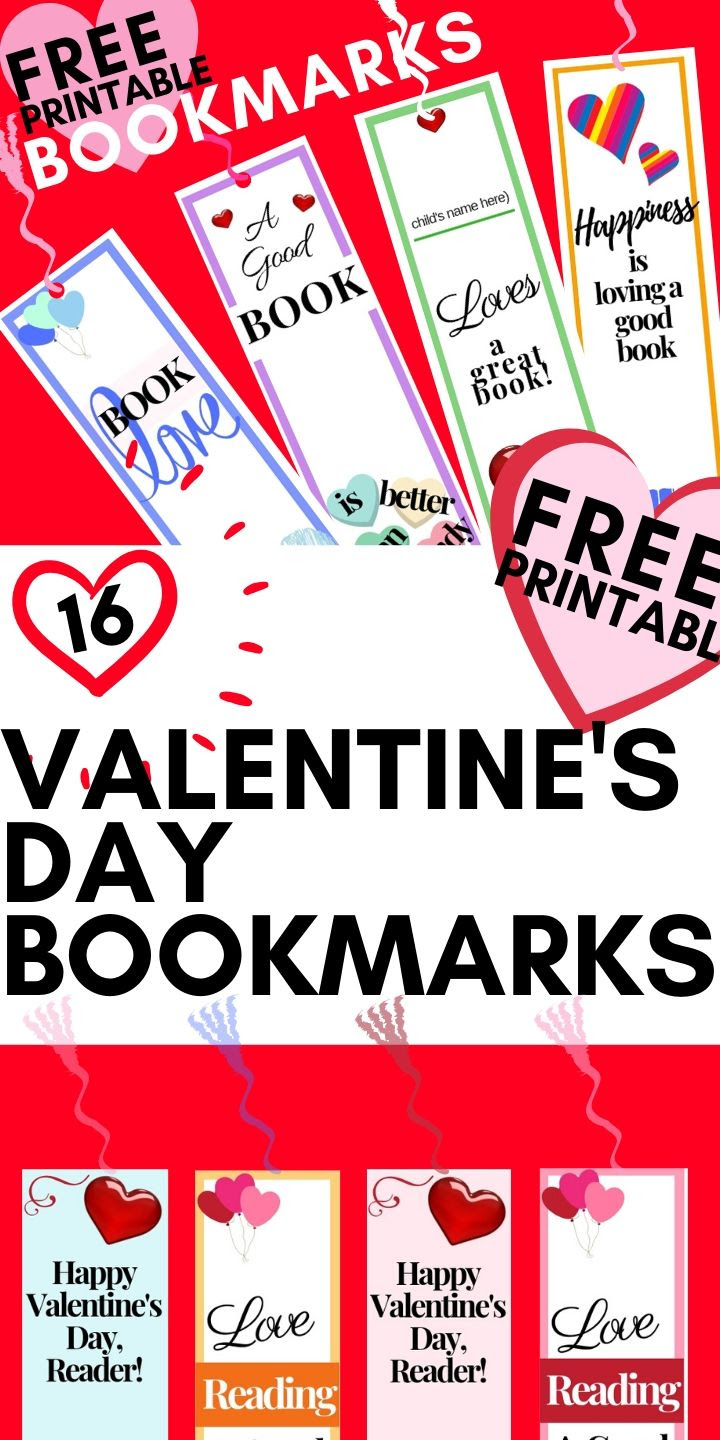 16 free printable valentines bookmarks perfect for beginning readers