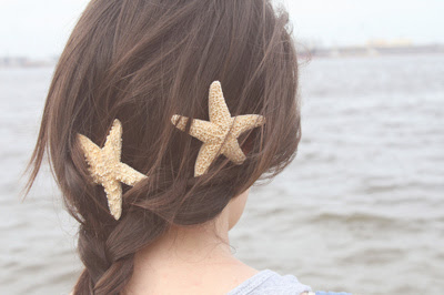 beach, girl, hair, sea, starfish