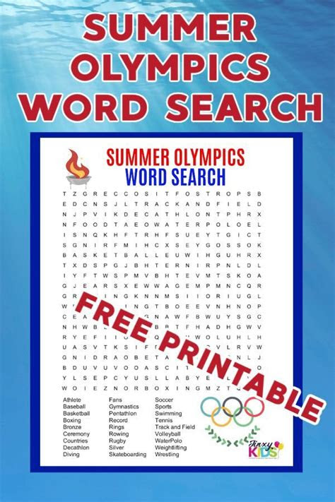  free printable summer olympics word search puzzle summer olympics