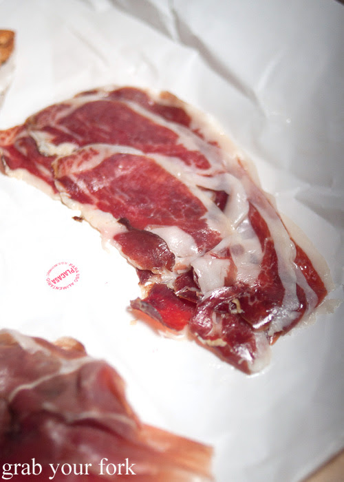 Jamon Iberico from Plaza de Lugo Market in A Coruna, Galicia, Spain