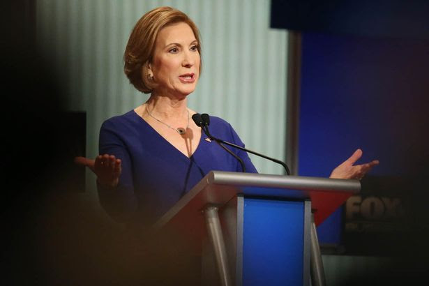 Republican presidential candidate Carly Fiorina participates in the Fox Business Network Republican presidential debate at the North Charleston Coliseum and Performing Arts Center