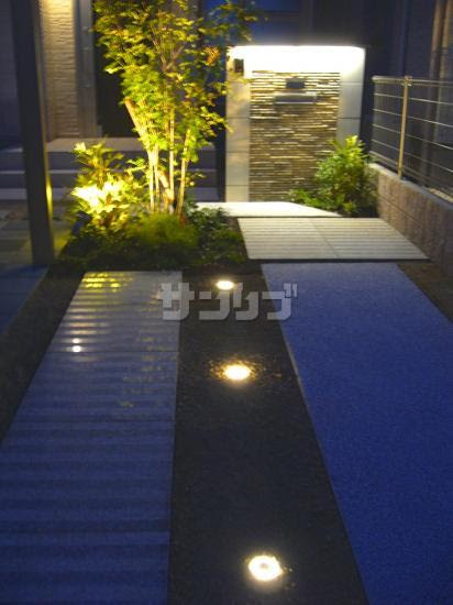 施工例 夜間ライトアップ 照明で防犯 兵庫県姫路市