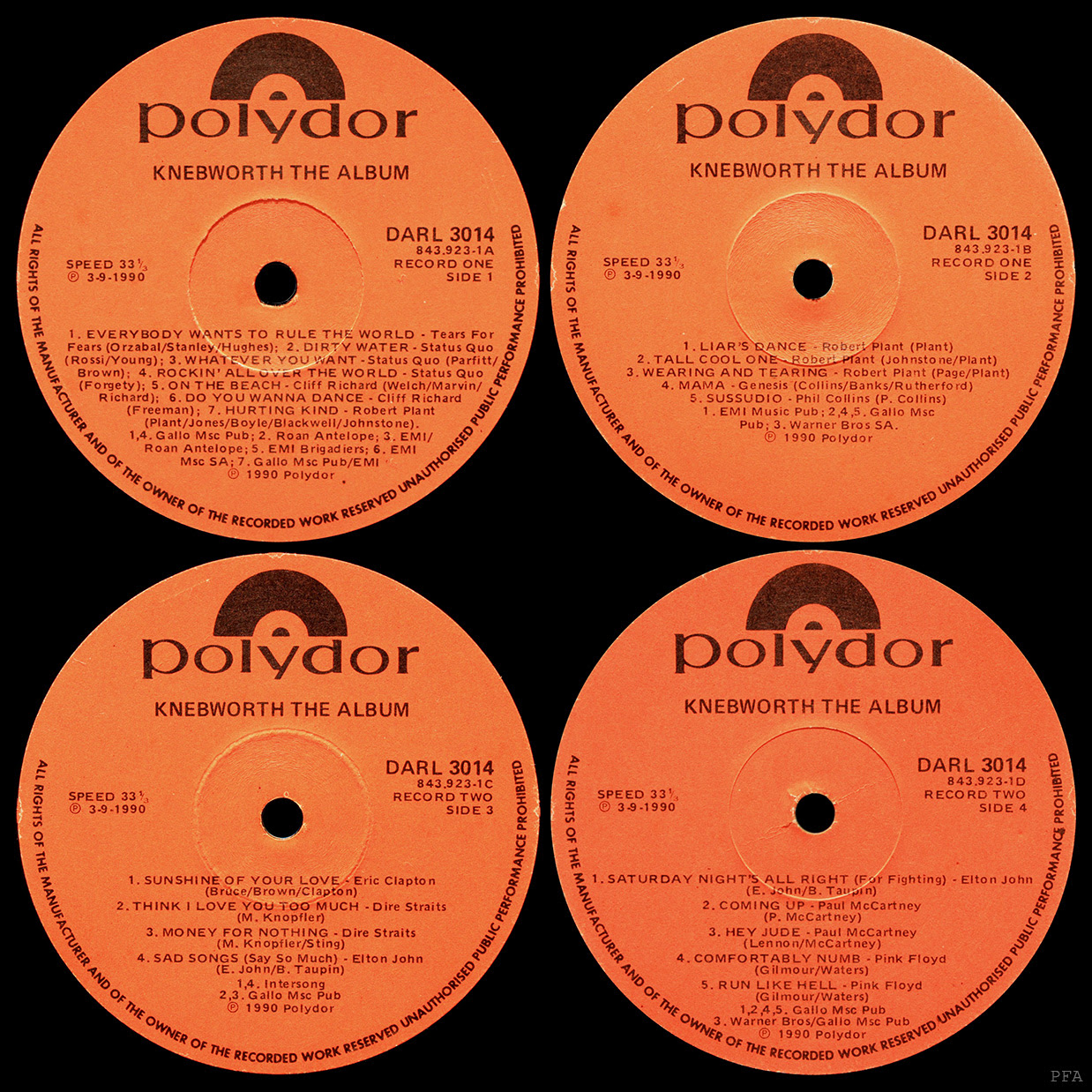 Pink Floyd Archives-South African Soundtrack LP Discography