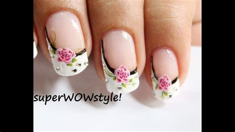 water decals sideways french manicure nail designs