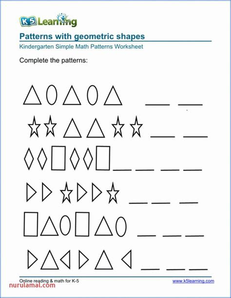  k5 learning math pattern worksheet pattern worksheets for