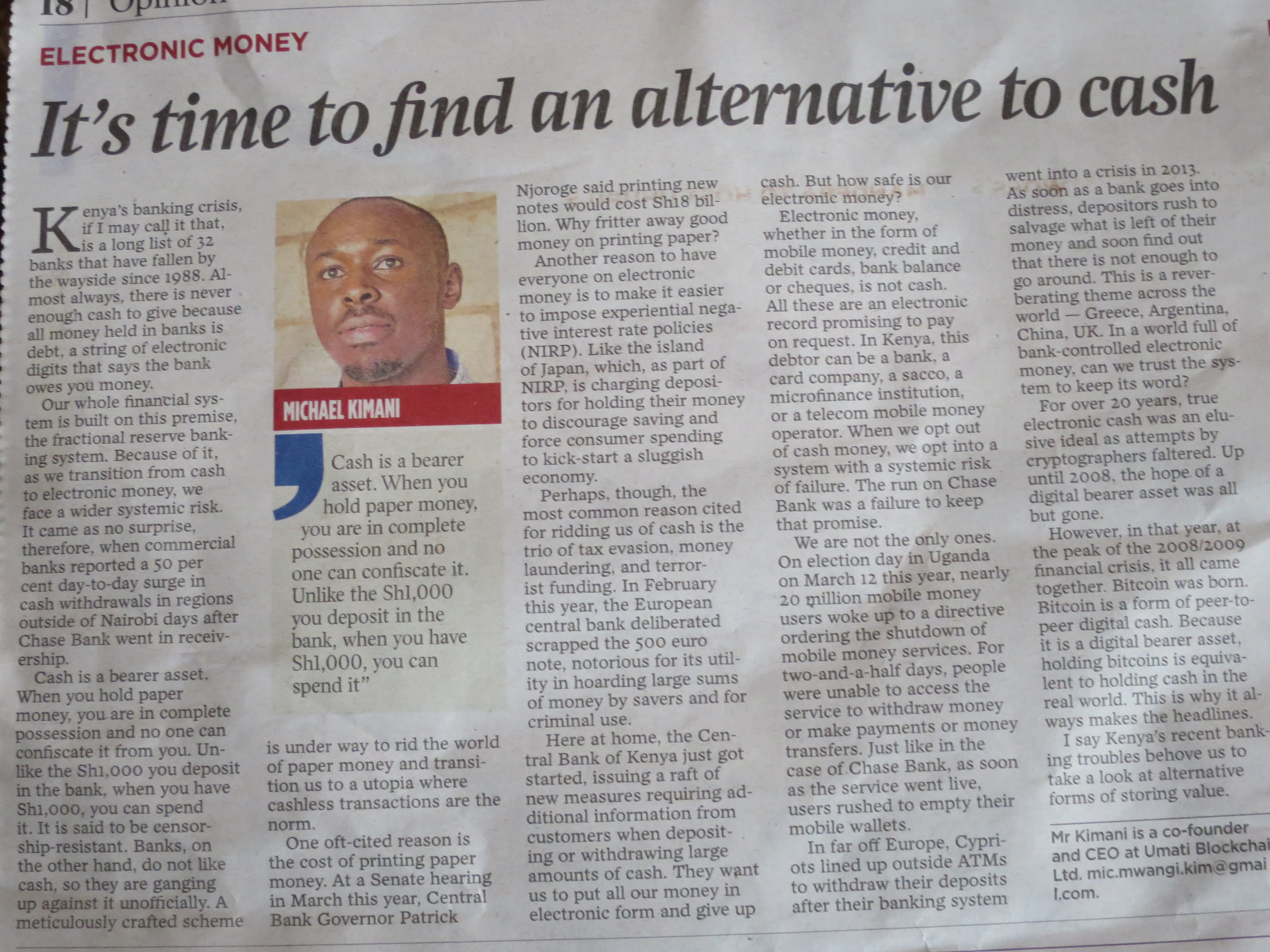 Bitcoin Again On Kenya S Leading Newspaper Daily Nation Bitcoin