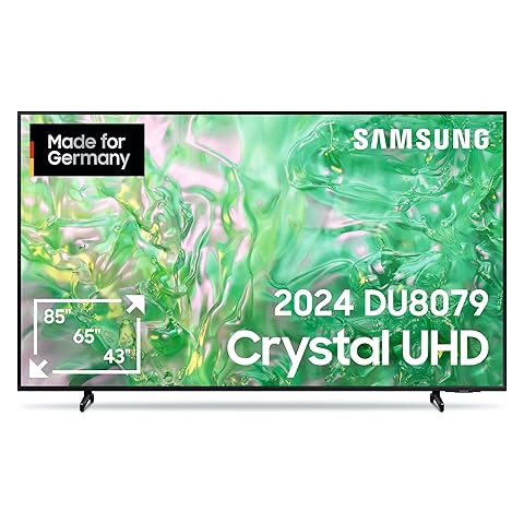 Samsung Crystal UHD 4K DU8079 Fernseher 65 Zoll, Samsung TV mit Dynamic Crystal Color, 4K Upscaling, AirSlim Design, Smart TV, GU65DU8079UXZG, Deutsches Modell [2024]