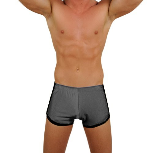 Men's New Charcoal Retro Fitness Hot / Workout Gym Short By Gary Majdell Sport Size Medium On Sale