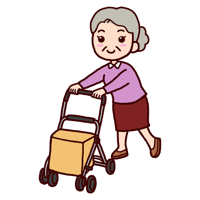 買い物 カラー おばあさんの無料イラスト 高齢者 人物素材