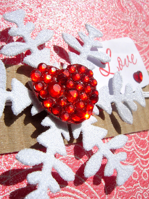 Hubby's Christmas Card - close up of the bling and sparkle.