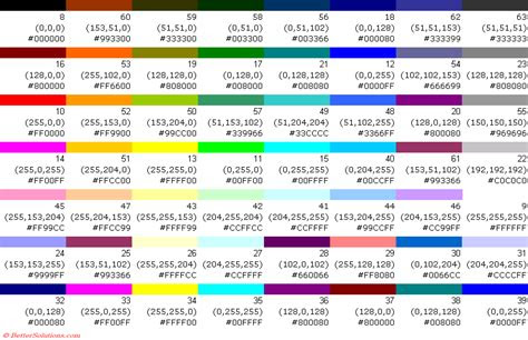  excel illustrations colour palette