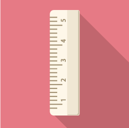 直線の定規アイコン Flat Icon Design フラットアイコンデザイン
