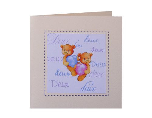 Faire Part De Naissance Oursons Jumeaux Laureline Carterie Faire Part Artisanaux Personnalises
