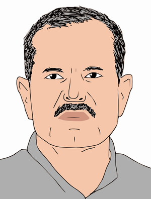 Sketch portrait of Ram Baran Yadav, President ...