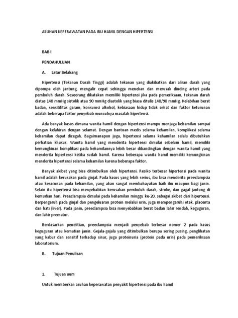 Asuhan Keperawatan Pada Ibu Hamil Dengan Hipertensi