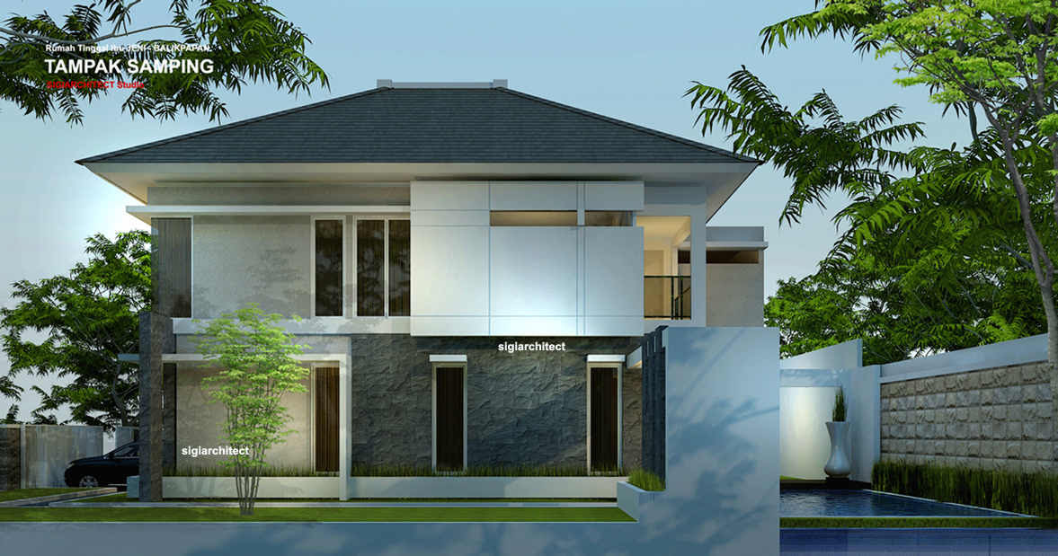 Desain Rumah Sudut Minimalis 2 Lantai