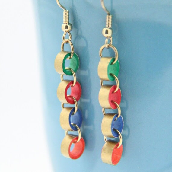 Nhật Bản viện trợ cứu trợ vàng làm nhỏ Bông tai Chuỗi Giấy Quilled - Một số màu sắc để lựa chọn