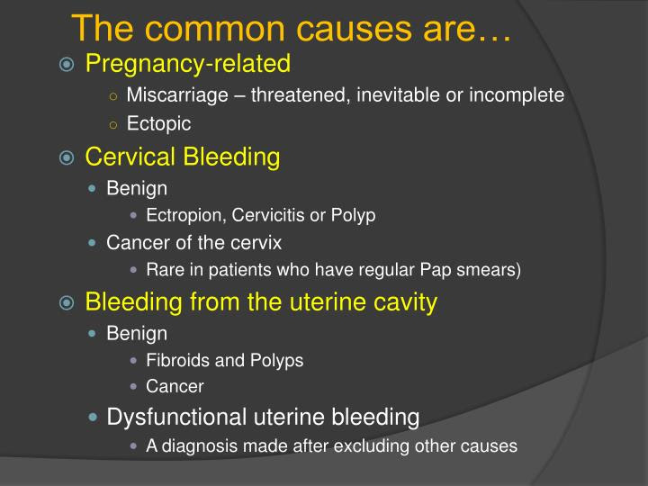 PPT - IRREGULAR VAGINAL BLEEDING in a WOMAN BEFORE ...