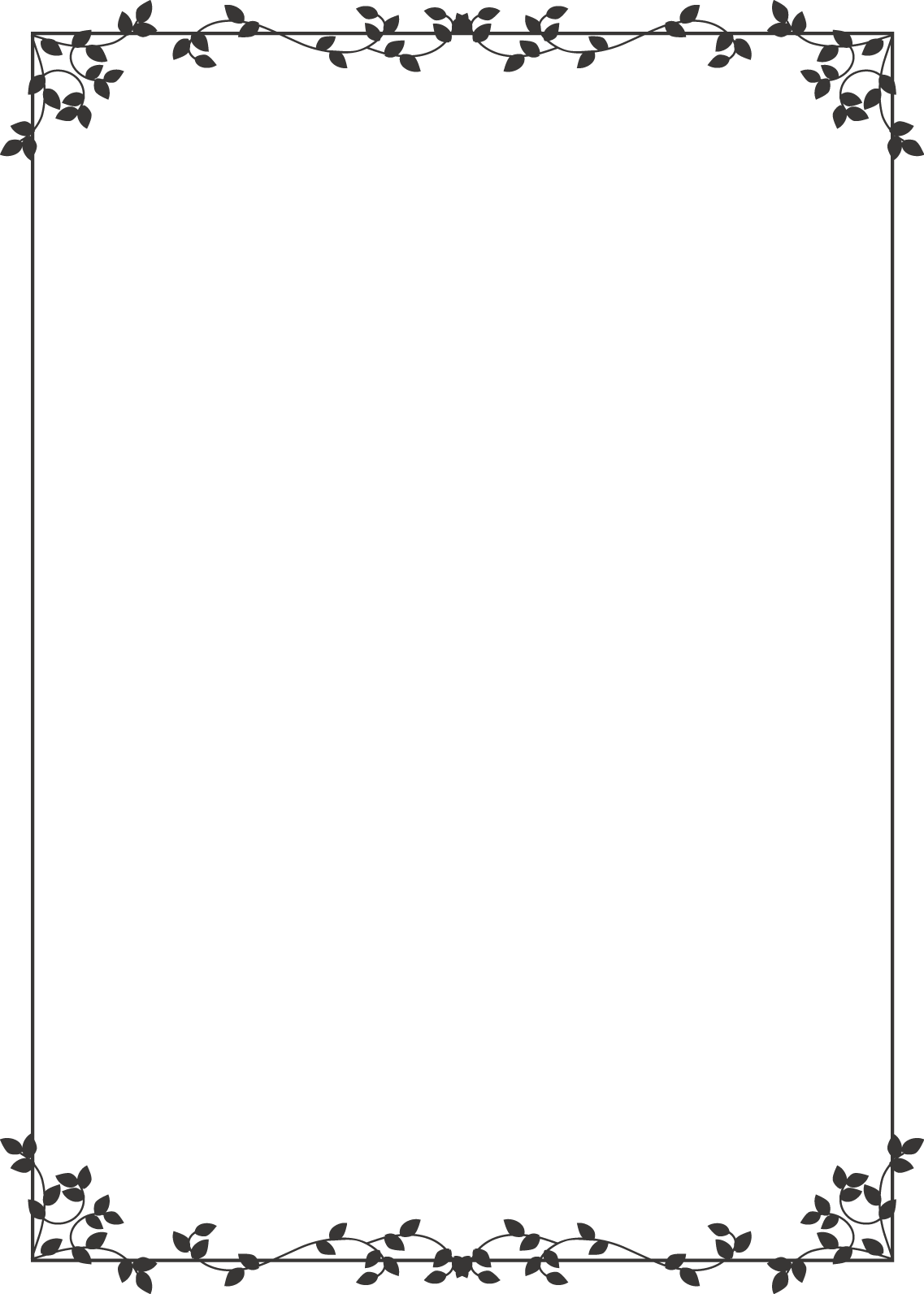 枠 飾り枠フレーム 葉デザイン 無料イラスト素材