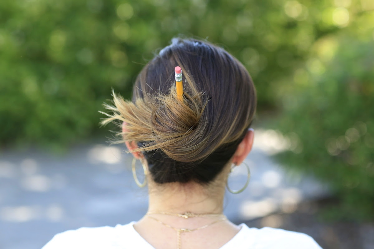 3 Easy Pencil Bun Ideas Back To School Hairstyles Cute Girls