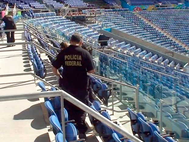 Órgãos de segurança realizaram última grande vistoria na Arena das Dunas antes da Copa do Mundo (Foto: Divulgação/Polícia Federal)