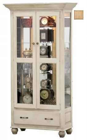 Coastal 48113PLGO Tall Double Door-Single Drawer Curio - European Gold