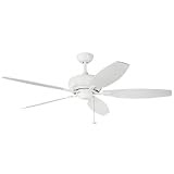 Kichler Lighting 300105WH Whitmore 60IN Energy Star Ceiling Fan, White Powder Coat Finish with White Blades