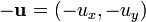 
   \mathbf{-u} = (-u_x, -u_y)
