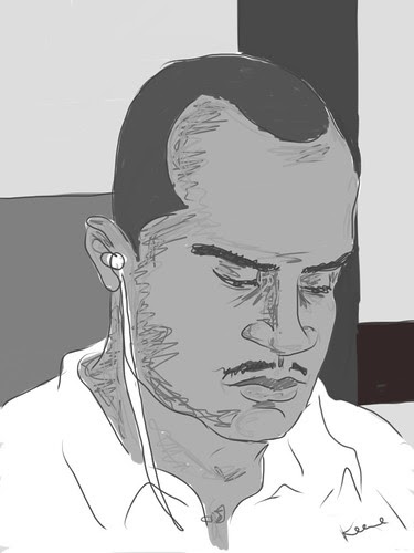 Man on train (iPad drawing)