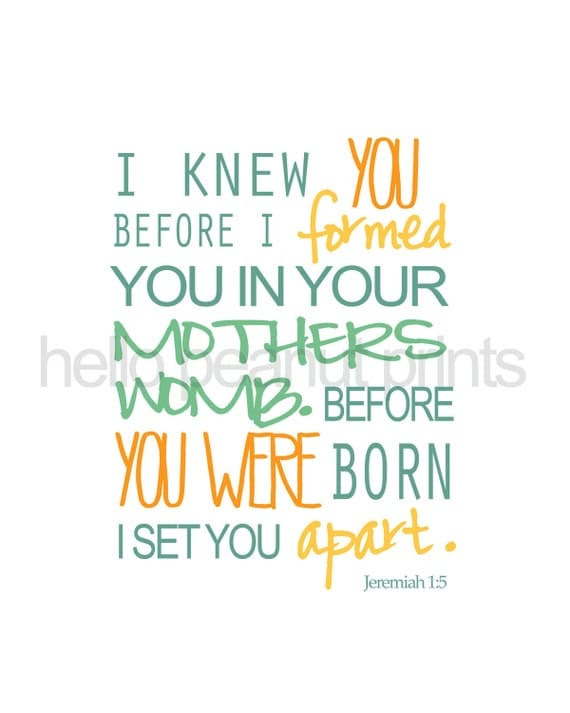 8 x 10 Nursery Print - Baby Art, Children Decor, Baby Shower Gift (I knew you - BLOOM)