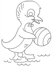 peguin with ball