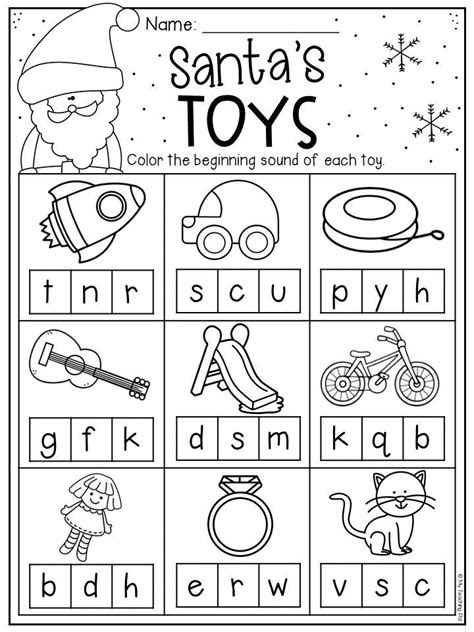  free christmas kindergarten worksheets