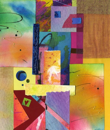 Fine Art Collage Colors Reunite Pencil Signed Giclee on Photo Rag Paper