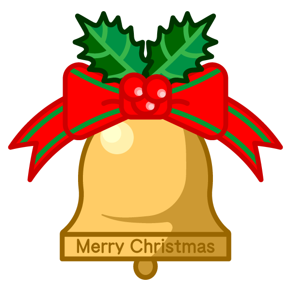 ソフトタッチでかわいいクリスマスベルの無料イラスト 商用フリー オイデ43