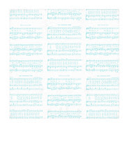 7x7 inch square Christmas Sheet Music WHITE & TURQUOISE Vintage GF SMALL SCALE