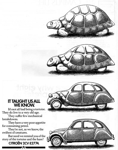 Advertentie 2CV schildpad
