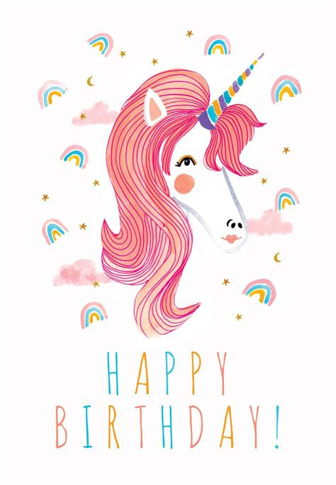  unicorn rainbows free birthday card greetings island unicorn