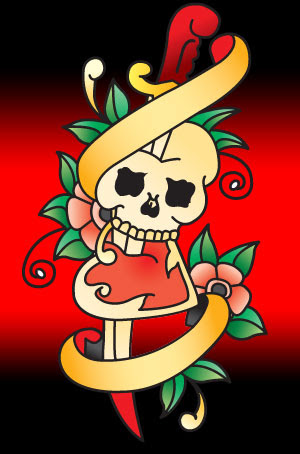 Cool old school tattoo design a'la Sailor Jerry have fun usual rules no 