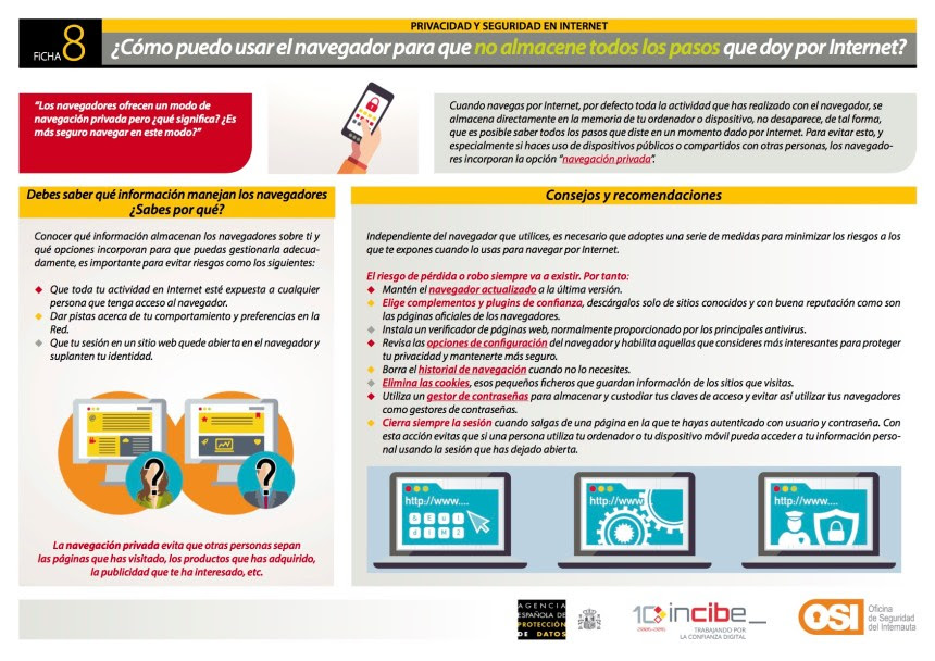 Cómo usar en navegador para que no guarde lo que haces