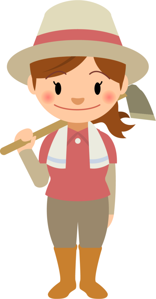 商用フリー 無料イラスト 農業 くわを持つ若い女性nogyo009 商用ok フリー素材集 ナイスなイラスト