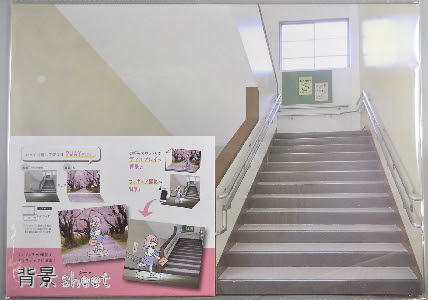 S07 背景シート 学校の階段 桜