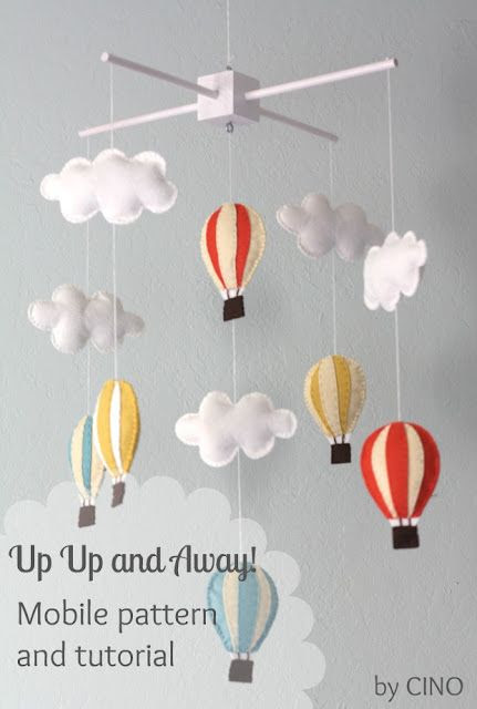無 Fromイギリス 無料型紙 丸ひもがアクセント 布でつくる気球のオブジェ はなまるハンドメイド