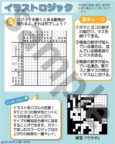 ナンプレなどの数理系パズル パズル サンプル パズル問題制作のスカイネットコーポレーション