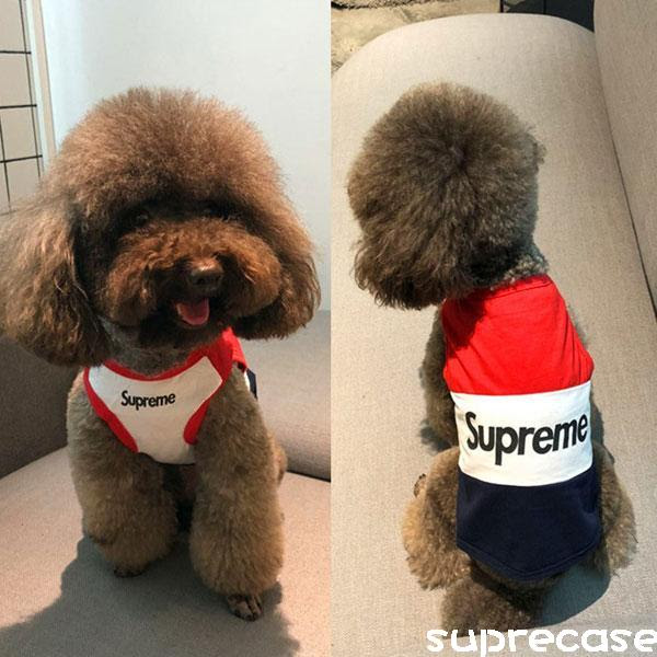 Supreme 犬服 ブラント ペット服 ドッグウェア シュプリーム タンクトップ 袖無し 夏