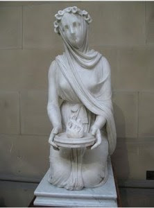the veiled vestal virgin statue - raffaelle monti