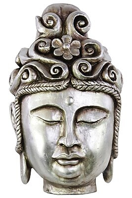 Urban Trends Resin Head, 9L x 9W x 15H, Silver (12706)